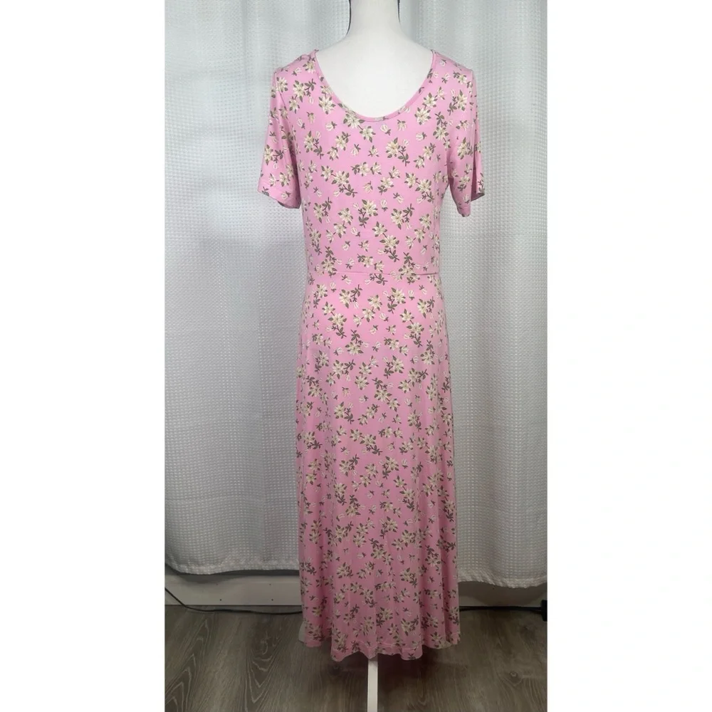 Draper James Tammy T-Shirt Dress Midi Stretch Magnolia Print NWT Sz M